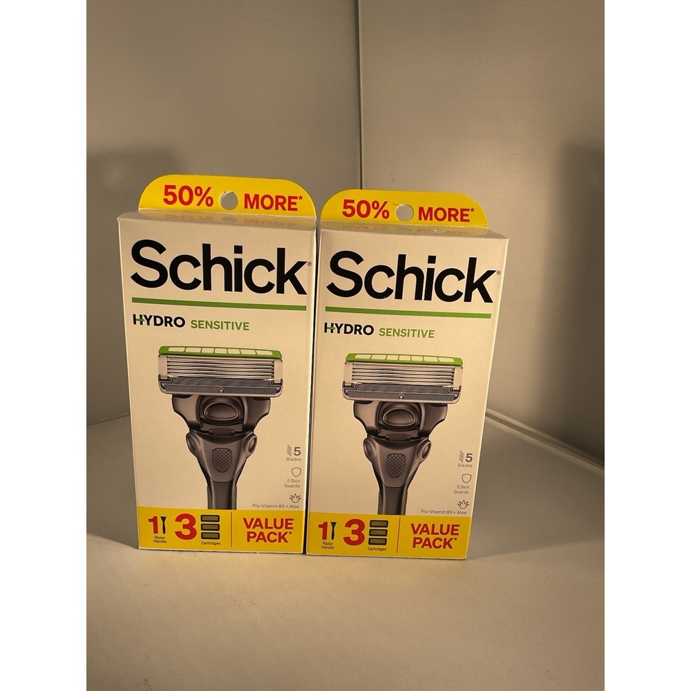 Schick Hydro Shaving Sensitive 5-Blade Razor with 1 Handle and 3 Cartridge Lot 2